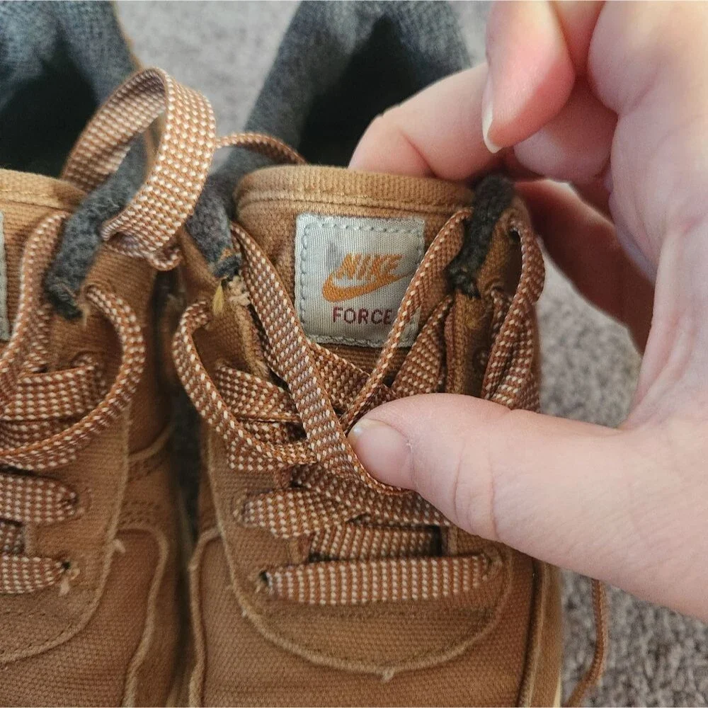 Nike x Carhartt WIP | Air Force 1 07 Duck Canvas Ale Brown Sneakers Size 1 Youth